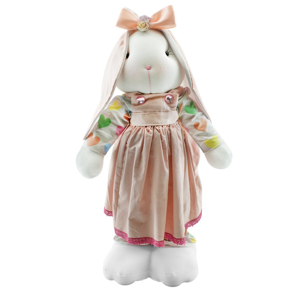 Coelha de Páscoa Rosa Artesanal Decorativa 55cm
