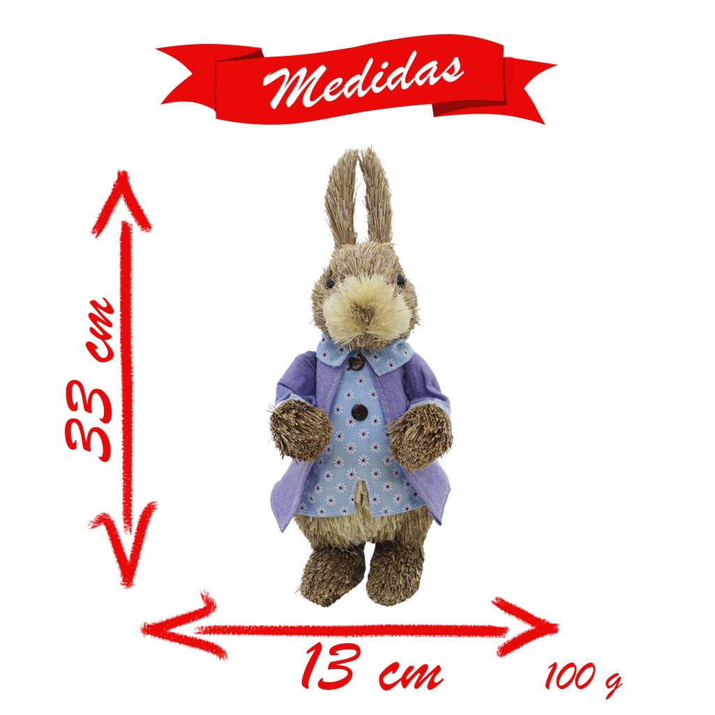 Coelho De Páscoa Decoração Enfeite Coelhinho 33cm