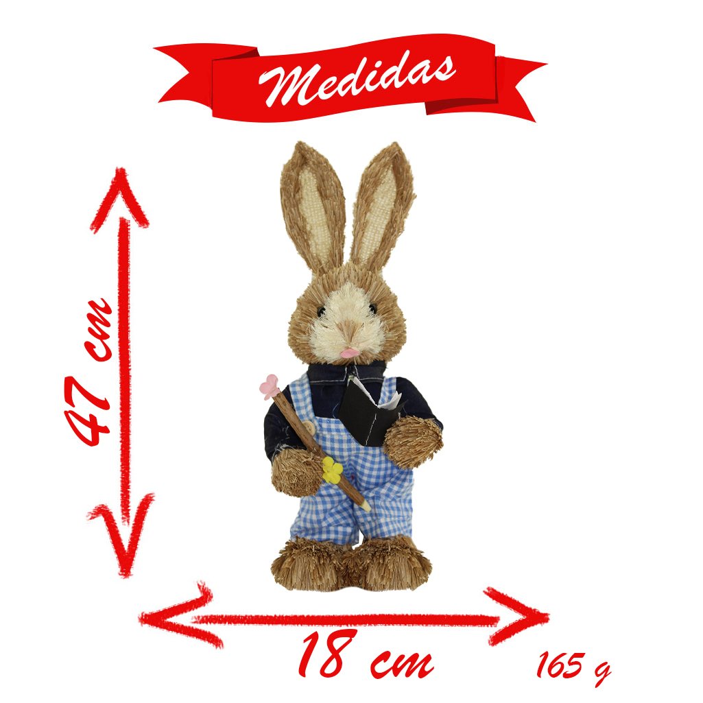 Coelho De Páscoa Decoração Enfeite Coelhinho 47cm