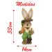 Coelho De Páscoa Decoração Enfeite Coelhinho Florido 33cm
