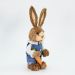 Coelho De Páscoa Decoração Enfeite Coelhinho Palha Jeans 36cm
