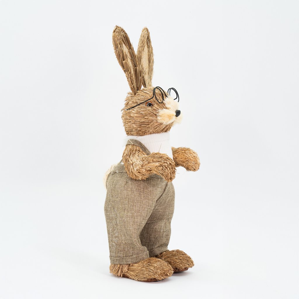 Coelho De Páscoa Decoração Enfeite em Palha Coelhinho 43cm