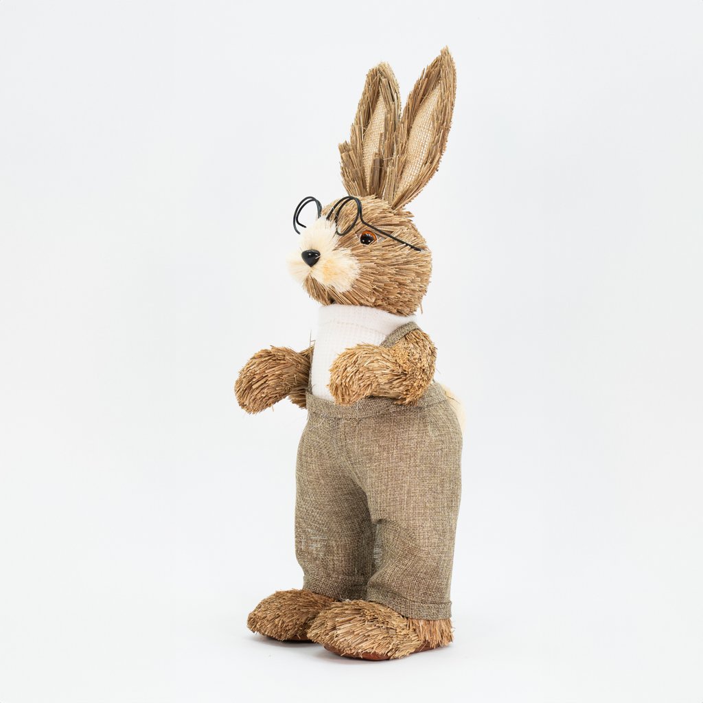 Coelho De Páscoa Decoração Enfeite em Palha Coelhinho 43cm