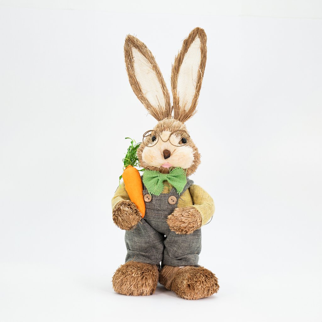 Coelho De Páscoa Decoração Enfeite em Palha Coelhinho 45cm