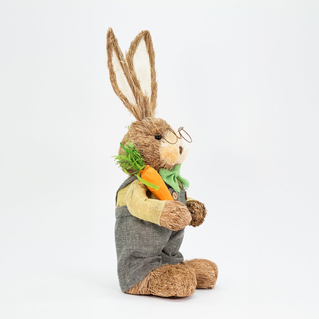Coelho De Páscoa Decoração Enfeite em Palha Coelhinho 45cm