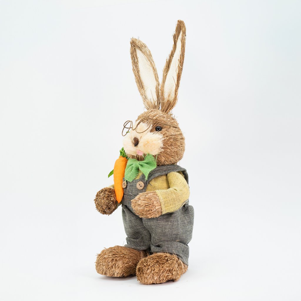 Coelho De Páscoa Decoração Enfeite em Palha Coelhinho 45cm