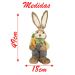 Coelho De Páscoa Decoração Enfeite em Palha Coelhinho 45cm