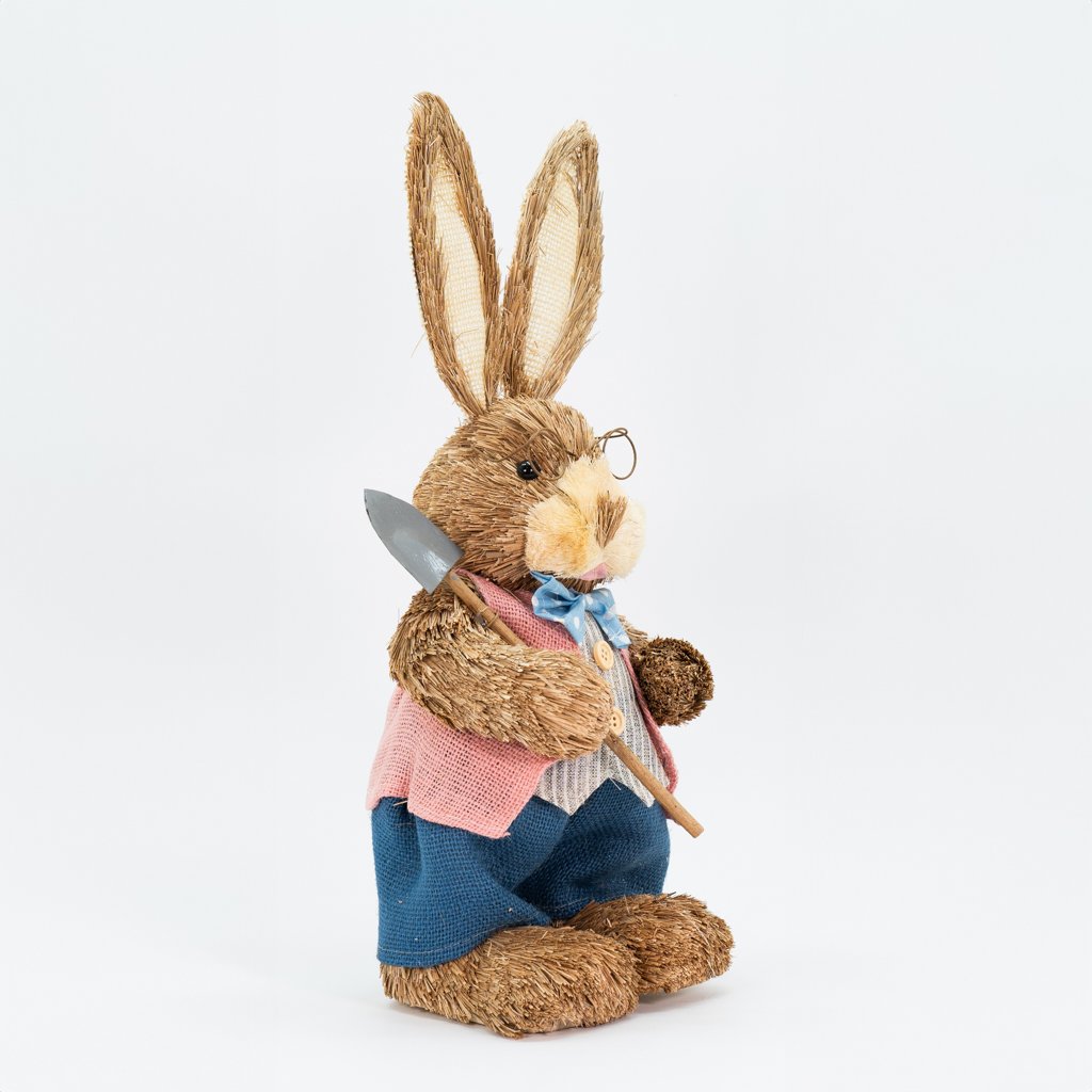 Coelho De Páscoa Decoração em Palha Coelhinho de Roça 46cm
