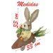 Coelho De Palha Páscoa Com Carro De Cenoura Decoração 33cm
