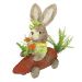 Coelho Fêmea De Palha Páscoa Carro De Cenoura Decoração 33cm