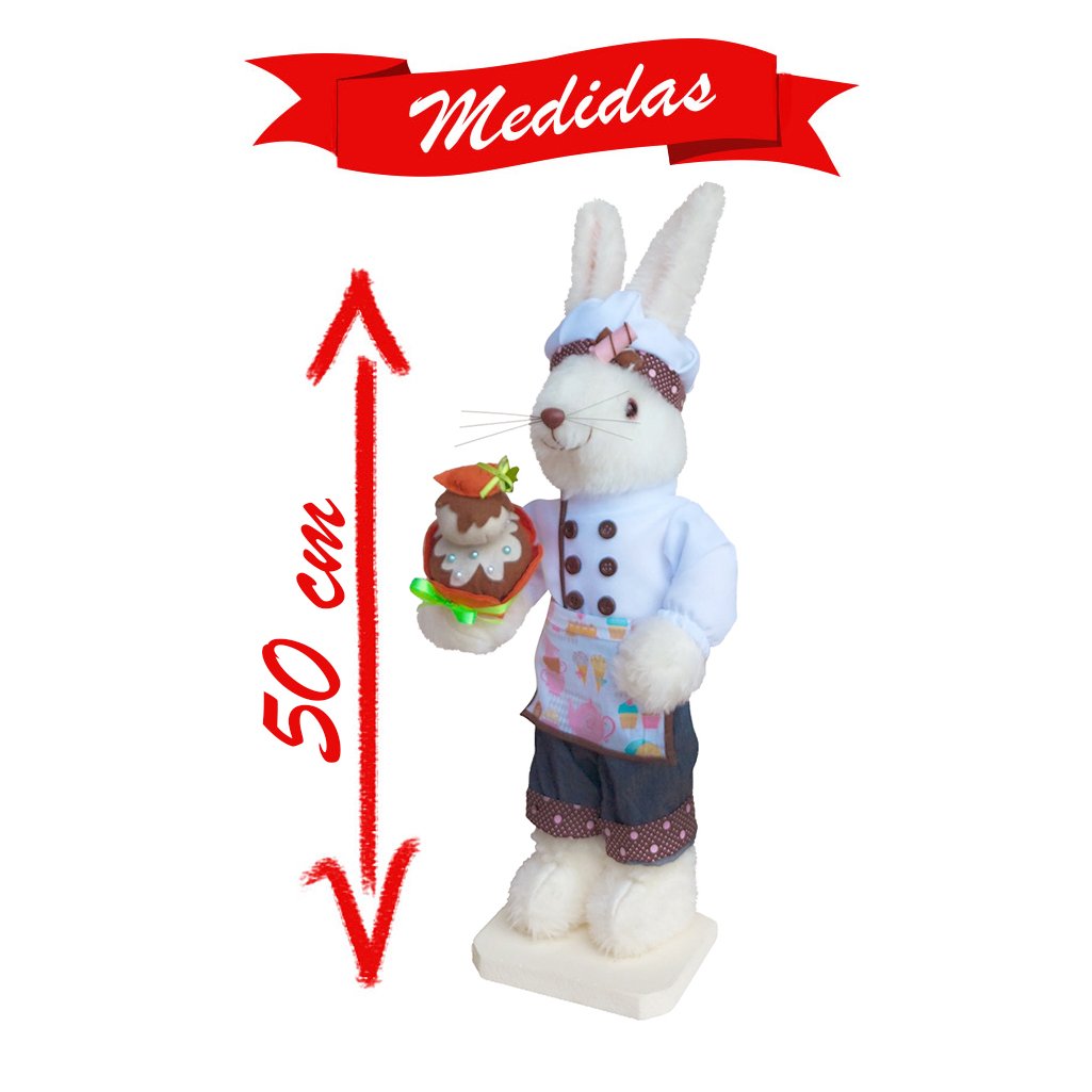 Coelho de Páscoa Confeiteiro Artesanal 50cm