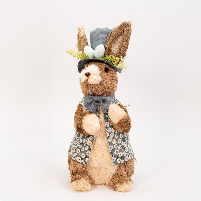 Coelho de Páscoa Decoração Coelhinho de Roupa Florida 46cm