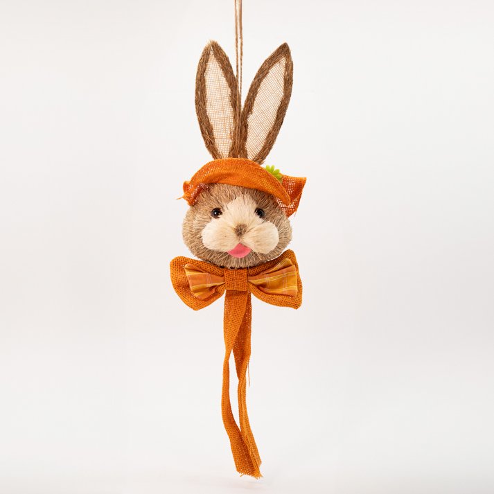 Coelho de Páscoa Pendente Enfeite Decoração Coelhinho Laranja 60cm