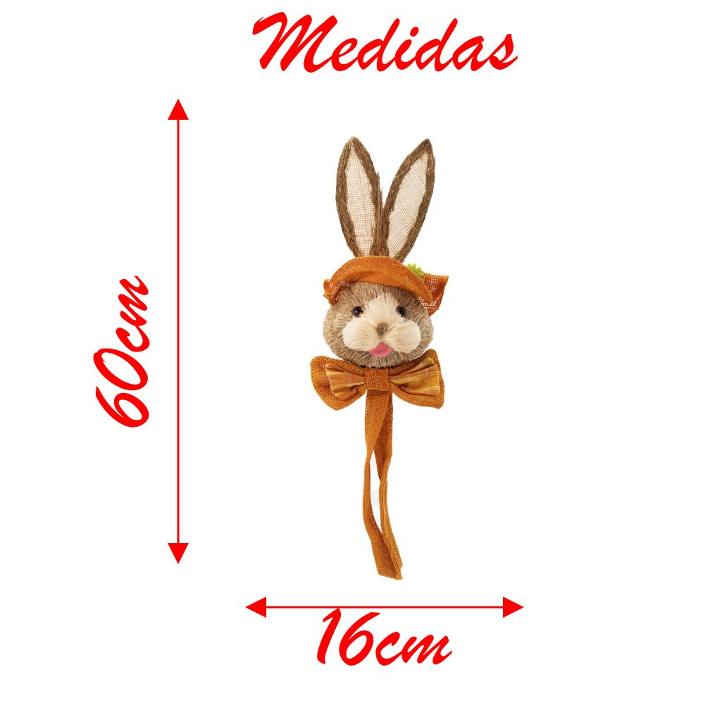 Coelho de Páscoa Pendente Enfeite Decoração Coelhinho Laranja 60cm