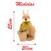 Coelho de Páscoa em Palha Segurando Cestinho Decoração 25cm