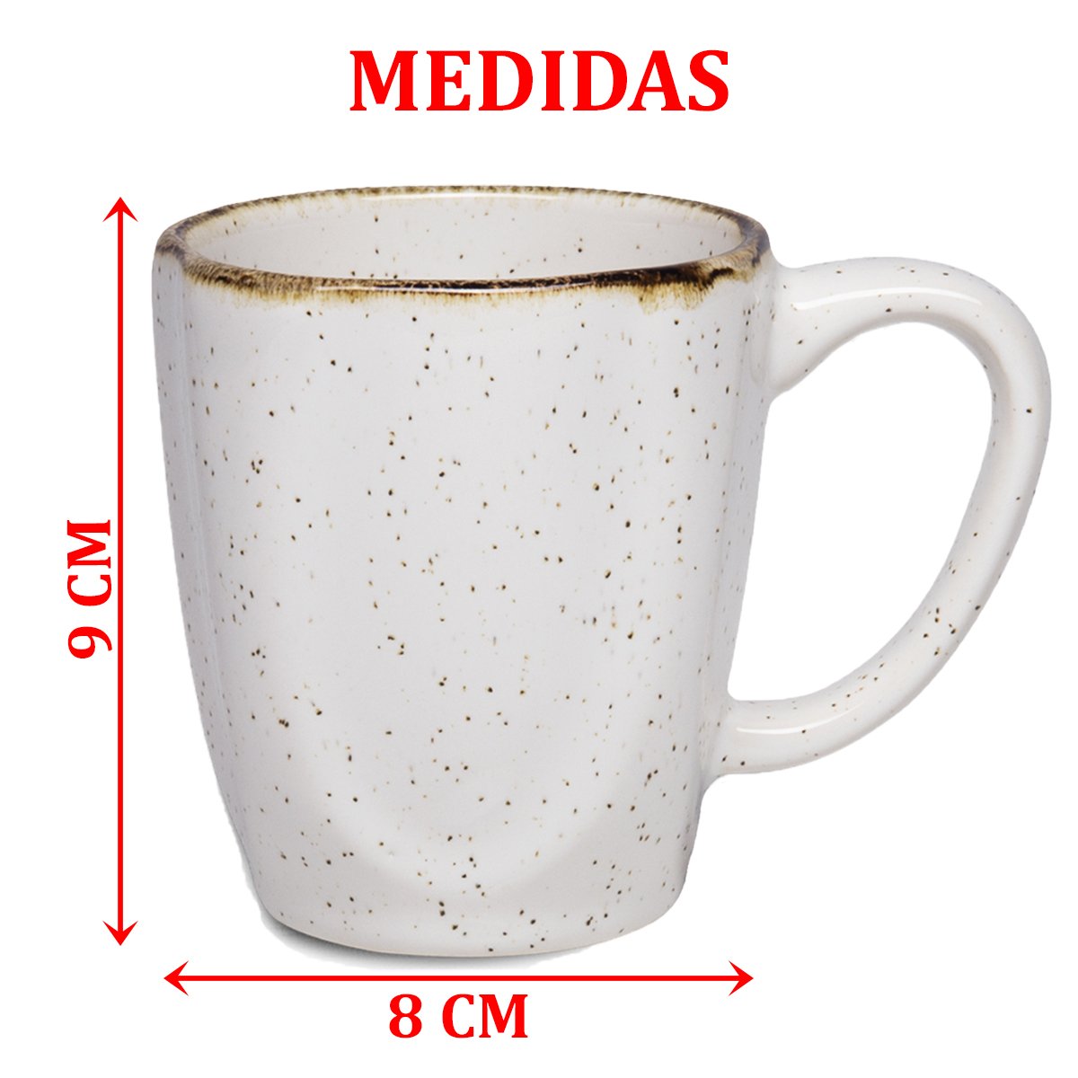 Conjunto 10 Canecas Branca Elegante Ryo Maresia Oxford 260ml