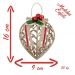 Conjunto 12 Peças Decoração Enfeite Bola Coração Árvore Natal Dourada Glitter Natalina 11,5cm