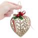 Conjunto 12 Peças Decoração Enfeite Bola Coração Árvore Natal Dourada Glitter Natalina 11,5cm