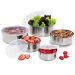 Conjunto 5 Potes Em Alumínio Vasilha Tigelas Bowl Com Tampa