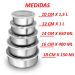 Conjunto 5 Potes Em Alumínio Vasilha Tigelas Bowl Com Tampa