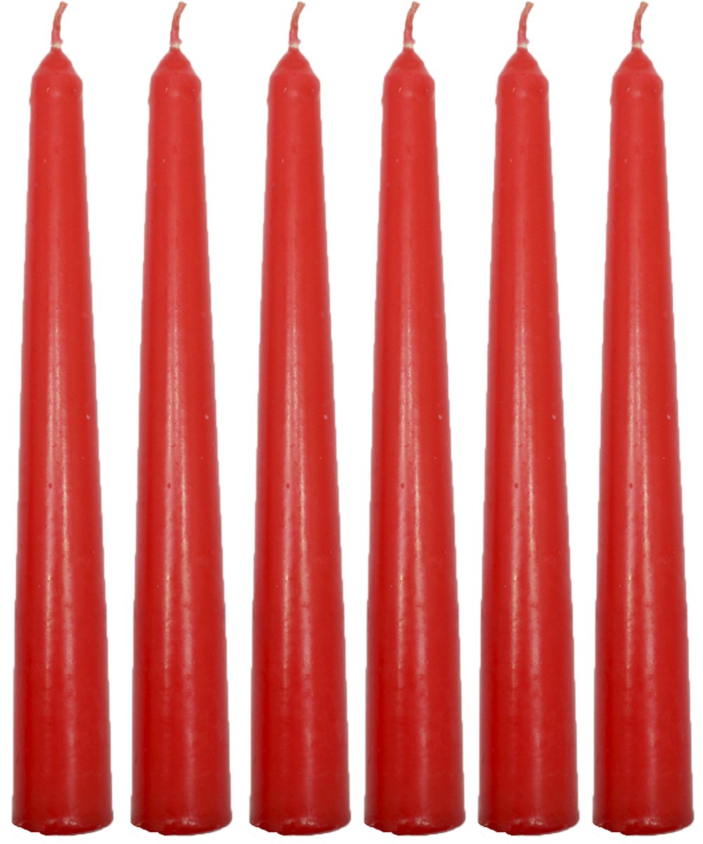 Conjunto 6 Vela Natalina Decoração Vermelho Castiçal De 21cm