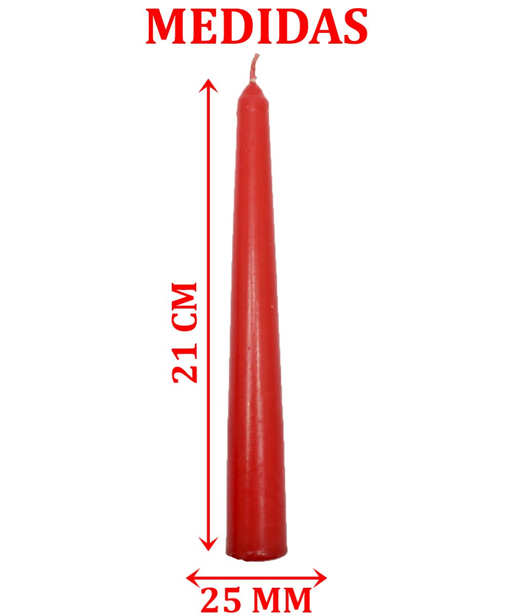 Conjunto 6 Vela Natalina Decoração Vermelho Castiçal De 21cm