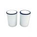 Conjunto Saleiro e Pimenteiro em Ceramica 2 Peças - Azul e Branco 