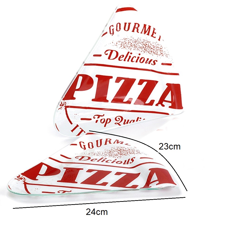 Conjunto com 2 Pratos para Servir Pizza em Vidro Resistente 