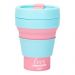 Copo Dobravel Retratil 375ml - Azul e Rosa 