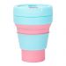 Copo Dobravel Retratil 375ml - Azul e Rosa 