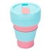 Copo Dobravel Retratil 375ml - Azul e Rosa 
