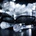 Cordão De Lâmpadas Solar Luzes LEDs Gotas De Água Branco 5m