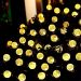 Cordão Lâmpadas Solar Luzes LEDs Bolinhas Amarela Natal 5m
