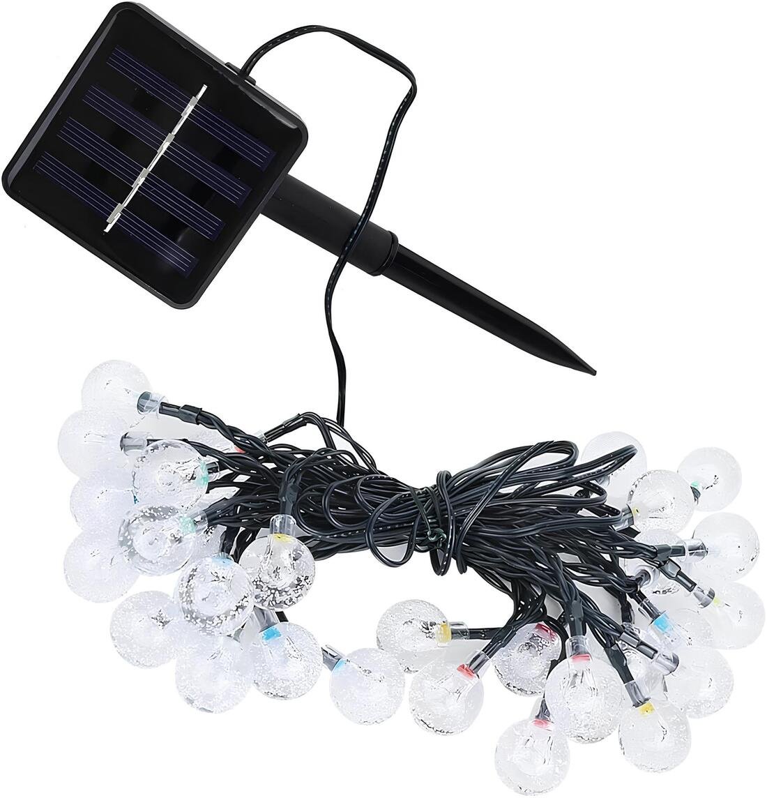 Cordão Lâmpadas Solar Luzes LEDs Bolinhas Colorida Natal 5m