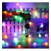 Cordão Lâmpadas Solar Luzes LEDs Bolinhas Colorida Natal 5m