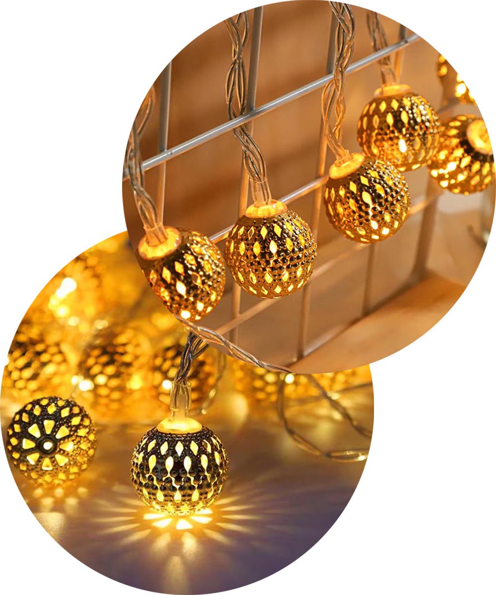 Cordão Luminoso 10 Bolas Luzes LEDs Decoração De 2,30 Metros