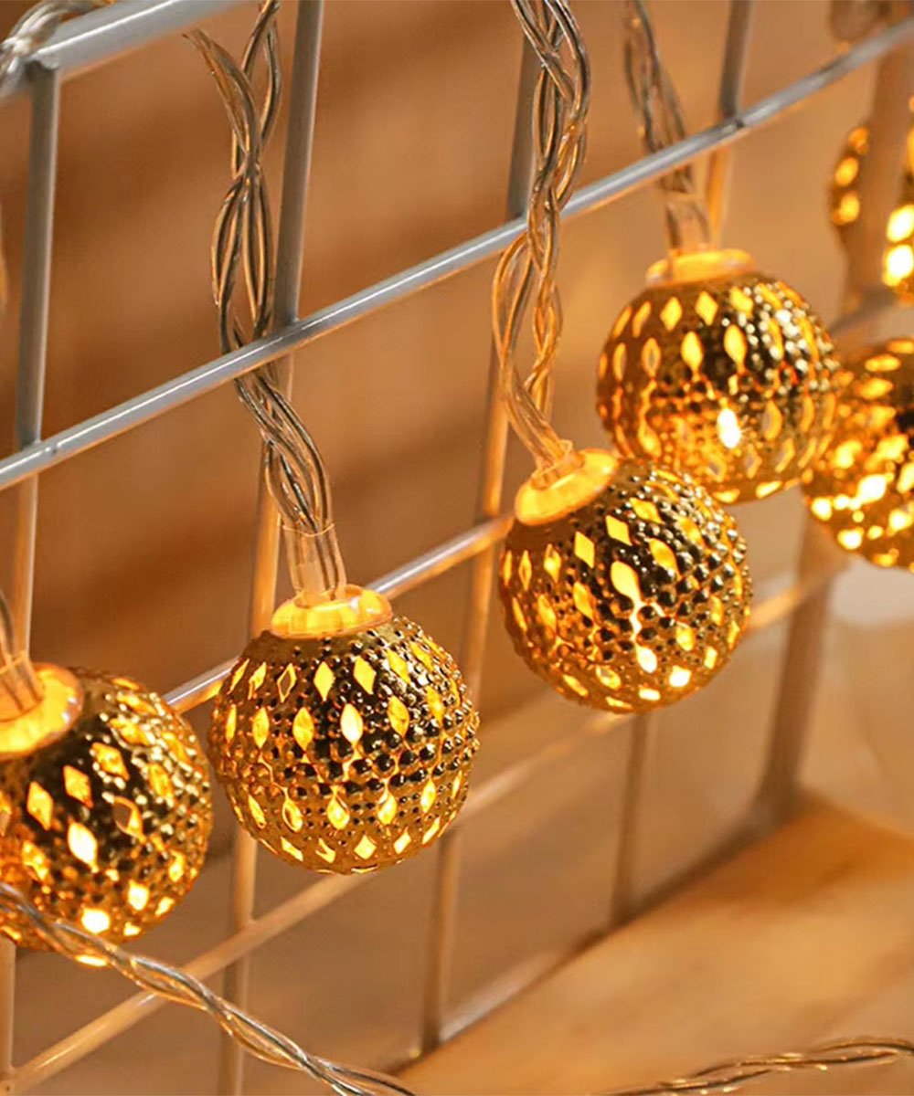 Cordão Luminoso 10 Bolas Luzes LEDs Decoração De 2,30 Metros