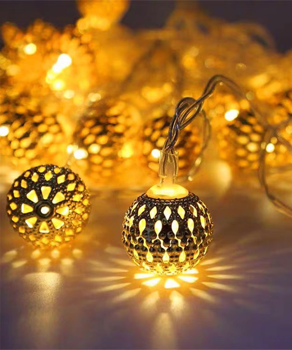 Cordão Luminoso 10 Bolas Luzes LEDs Decoração De 2,30 Metros
