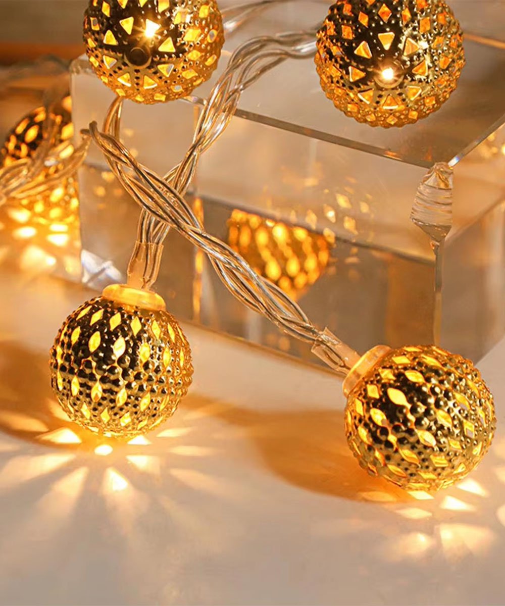 Cordão Luminoso 10 Bolas Luzes LEDs Decoração De 2,30 Metros
