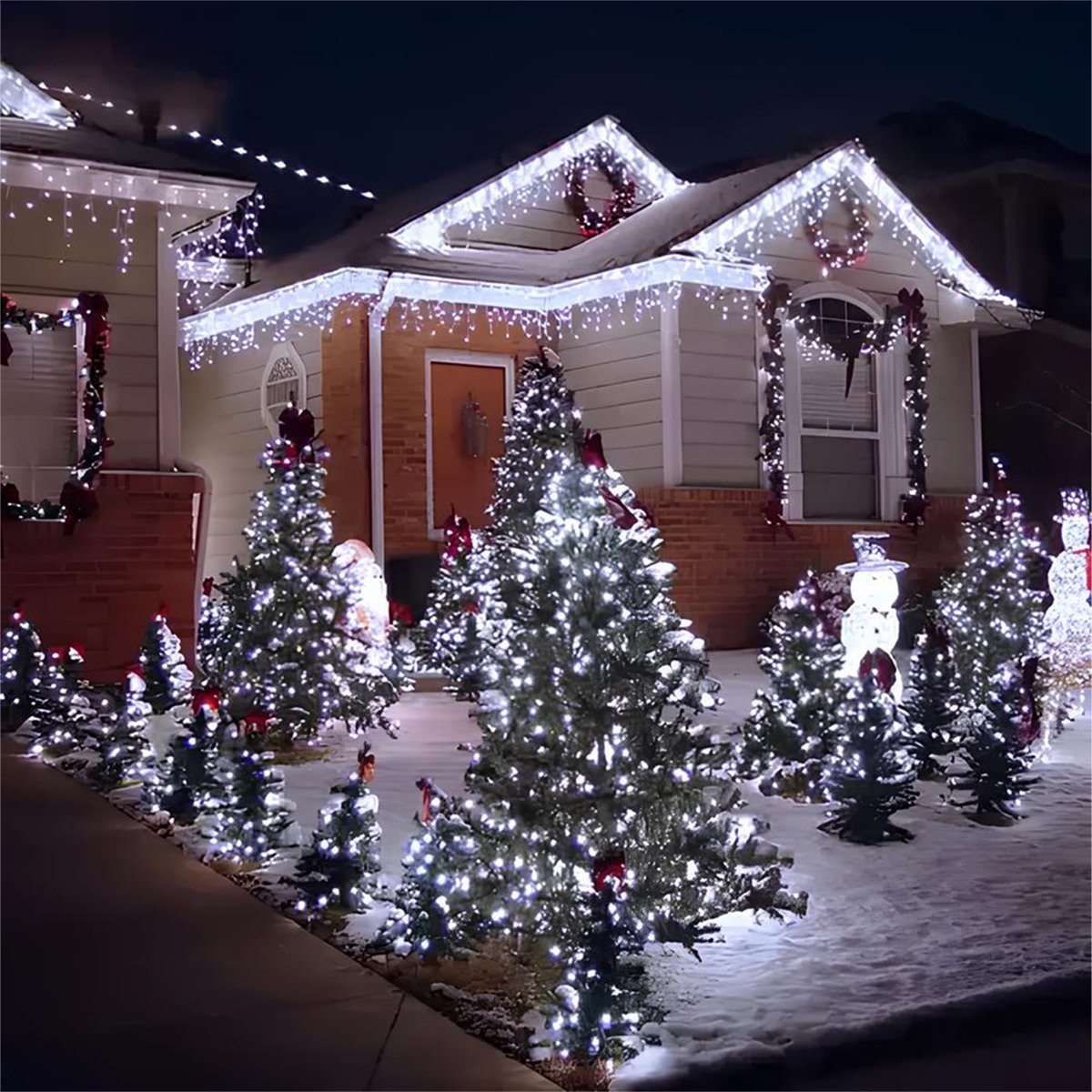 Cordão Pisca 100 Lâmpadas LED Branco 8 Funções 220v De 8,5M