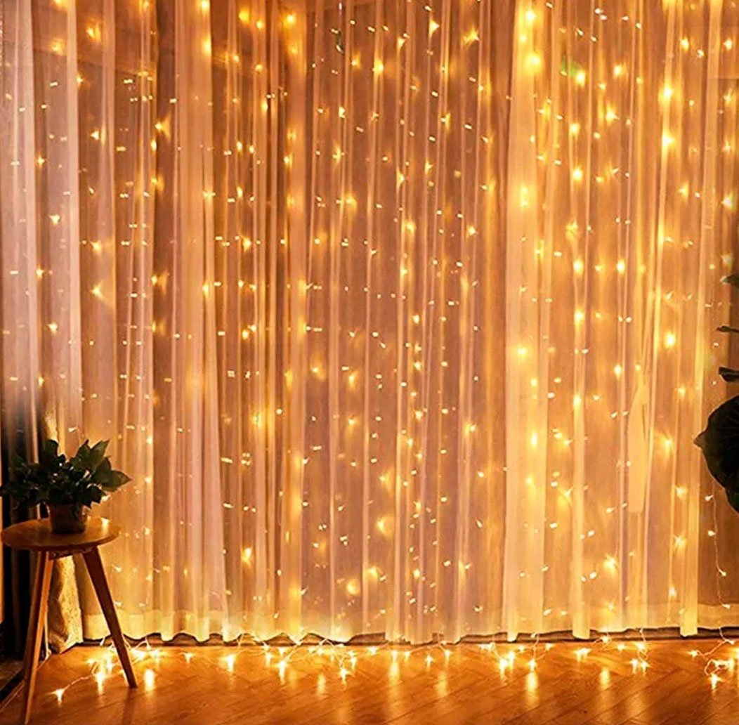 Cortina Cascata De Luz 4x3m 900 Leds Branco Quente Natal 127v