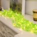Cortina De Pisca Leds Luz Amarelo Com Fio Folhas Jardim 220v