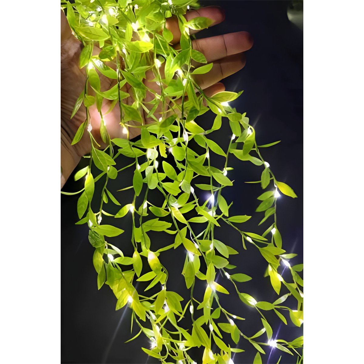 Cortina De Pisca Leds Luz Amarelo Com Fio Folhas Jardim 220v