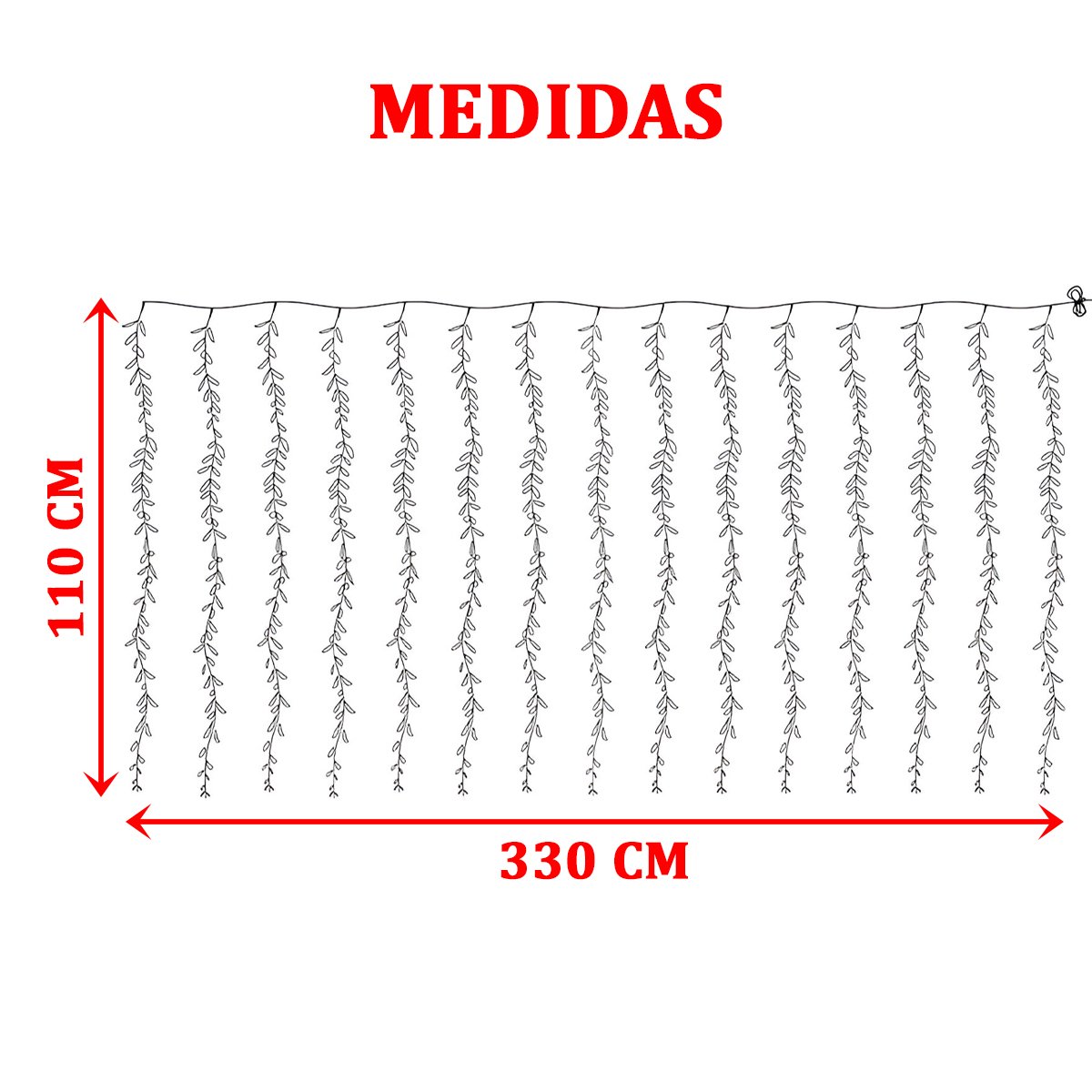 Cortina De Pisca Leds Luz Amarelo Com Fio Folhas Jardim 220v