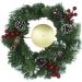 Decoração Arranjo De Mesa Castiçal Pinhas e Azevinhos 30cm
