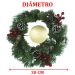 Decoração Arranjo De Mesa Castiçal Pinhas e Azevinhos 30cm