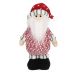 Decoração Boneco Papai Noel Com Cachecol E Led Natalino Em Tecido 26cm