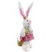Decoração Coelha De Páscoa Enfeite Vestido Florido 49cm