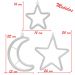 Decoração Cortina Varal Cordão Fio de Luzes Lâmpadas Estrela Lua Céu Led Natal Enfeite 2,5m
