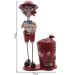 Decoração Enfeite Boneco Escultura de Metal com Lixeira de Pedal Menino Rosa 72cm